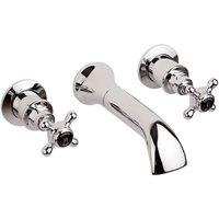 Hudson Reed Black Topaz With Crosshead Bath Spout - Chrome Black
