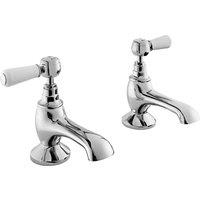 Hudson Reed White Topaz With Lever Bath Taps - Chrome White