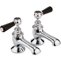 Hudson Reed Black Topaz With Lever Bath Taps - Chrome Black