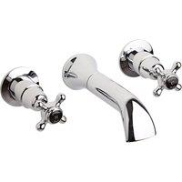 Hudson Reed Black Topaz With Crosshead & Domed Collar Bath Spout - Chrome Black