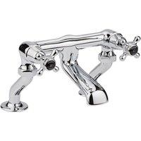 Hudson Reed Black Topaz With Crosshead - Deck Mounted Bath Filler - Chrome