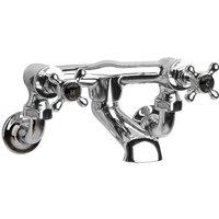 Hudson Reed Black Topaz With Crosshead Wall Mounted Bath Filler - Chrome