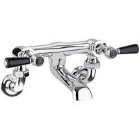 Hudson Reed Black Topaz With Lever Wall Mounted Bath Filler - Chrome