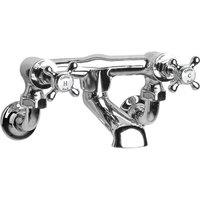 Hudson Reed White Topaz With Crosshead Wall Mounted Bath Filler - Chrome