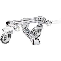 Hudson Reed White Topaz With Lever & Domed Collar Wall Mounted Bath Filler - Chrome
