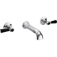 Hudson Reed Black Topaz With Lever Wall Mounted Bath Spout - Chrome Black