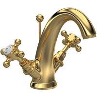Hudson Reed Brass Topaz With Crosshead Mono Basin Mixer - Brushed Brass