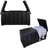 Samuel Alexander 300 Litre Garden Storage Box 115cm x 55cm x 60cm - Black, Black