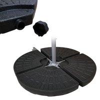 Samuel Alexander 4 Pack 52/70Kg Decorative Round Water / Sand Filled Black Hanging / Banana / Cantilever Garden Patio Decking Parasol Base Weight