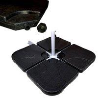 Samuel Alexander 4 Pack 60/80Kg Square Water / Sand Filled Black Hanging / Banana / Cantilever Garden Patio Decking Parasol Base Weight