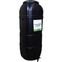 Strata Slim Space Saver Water Butt 100L With Lid & Tap Carry Handles in Black, Black