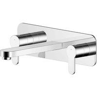 Nuie Arvan Wall Mounted 3 Tap Hole Basin Mixer With Plate - Chrome