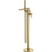 Nuie Arvan Freestanding Bath Shower Mixer - Brushed Brass