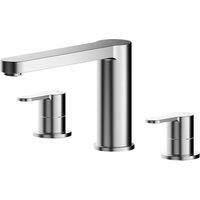 Nuie Arvan Deck Mounted 3 Tap Hole Bath Filler - Chrome