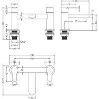 Nuie Arvan Deck Mounted Bath Filler - Brushed Brass