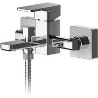 Nuie Windon Wall Mounted Bath Shower Mixer With Kit - Chrome