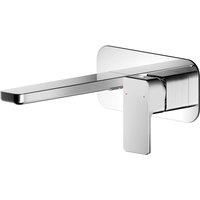Nuie Windon Wall Mounted 2 Tap Hole Basin Mixer With Plate - Chrome