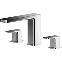 Nuie Windon Deck Mounted 3 Tap Hole Bath Filler - Chrome