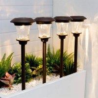 Streetwize Pack Of 4 Solar Metal Pathway Stake Lights, Black