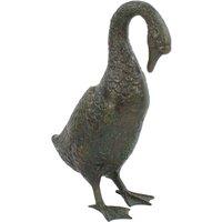 Solstice Sculptures Goose Low 55Cm Aluminium Dark Verdigris, Green