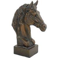 Solstice Sculptures Horse Head 41Cm Aluminium Dark Verdigris, Green