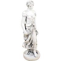 Solstice Sculptures Susie In Spring 84Cm White Stone Effect, White