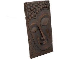 Solstice Sculptures Buddha Plaque Portrait 56Cm Bronze Effect, Brown
