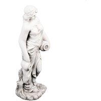 Solstice Sculptures Olivia Urn Girl 79Cm White Stone Effect, White