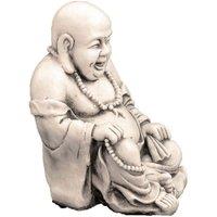 Solstice Sculptures Buddhist Monk Sitting 43Cm Antique Stone Effect, Grey
