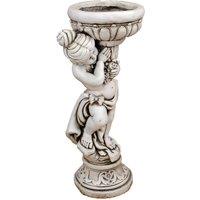 Solstice Sculptures Janet Girl Planter 75Cm Antique Stone Effect, Grey