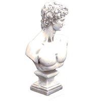 Solstice Sculptures David Bust 59Cm White Stone Effect, White