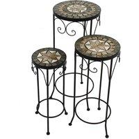Summer Terrace Brava Round Plantstand Set of 3 Tall, Grey