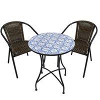 Summer Terrace Nassau Bistro 60cm Set - San Remo, Brown