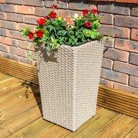 Rowlinson Square Rattan Planter - Natural 2 Pack, Brown