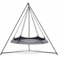 Hangout Pod 1 8M Circular Family Hammock Bed And Stand Set Grey And Black