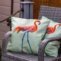 Streetwize Outdoor Pair of Scatter Cushions Solo Flamingo, Multi