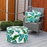 Streetwize Inflatable Ottoman Botanical Green Palm, Multi