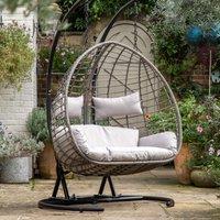 Gallery Direct Bottin Hanging 2 Seater Chair, Grey