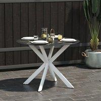 Dorel Modern Metal & Glass Top Dining Table Black And White, Multi