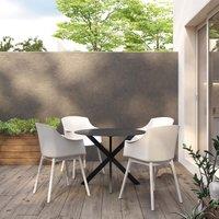 CosmoLiving Tub Resin Dining Chairs 2Pk White, White