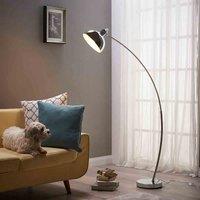 Curved Arco Floor Lamp LED Chrome Shade Teamson Home Modern Lighting Vn-l00024-UK, Silver