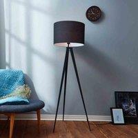 Tripod Floor Lamp With Black Shade By Teamson Home Modern Lighting Vn-l00006-UK, Black