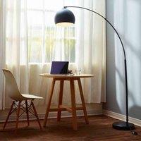 Curved Arquer Floor Lamp Black Shade By Teamson Home Modern Lighting Vn-l00013-UK, Black