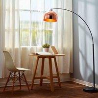 Curved Arquer Floor Lamp Copper Shade By Teamson Home Modern Lighting Vn-l00011-UK, Gold