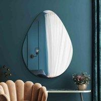 MirrorOutlet The Lapillus Frameless Pebble Wall Mirror 47" x 32" (120cm x 80cm), Black