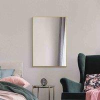 MirrorOutlet Manhattan Gold Aluminium Framed Modern Wall Mirror 92 x 61.5cm, Gold