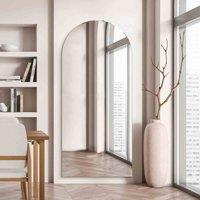 MirrorOutlet The Arcus Frameless Arched Leaner-Wall Mirror 74" x 33" (190cm x 85cm), Black