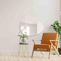 MirrorOutlet The Lapillus Frameless Pebble Wall Mirror, Black
