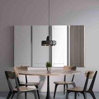 MirrorOutlet Quadruple Horsley All Glass Modern Panel Wall Mirror 120 x 210cm, Black