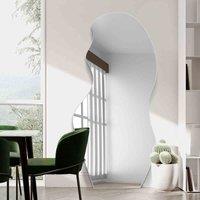 MirrorOutlet The Lacuna Frameless Pond Leaner - Wall Mirror 67" x 32" (170cm x 80cm), Black